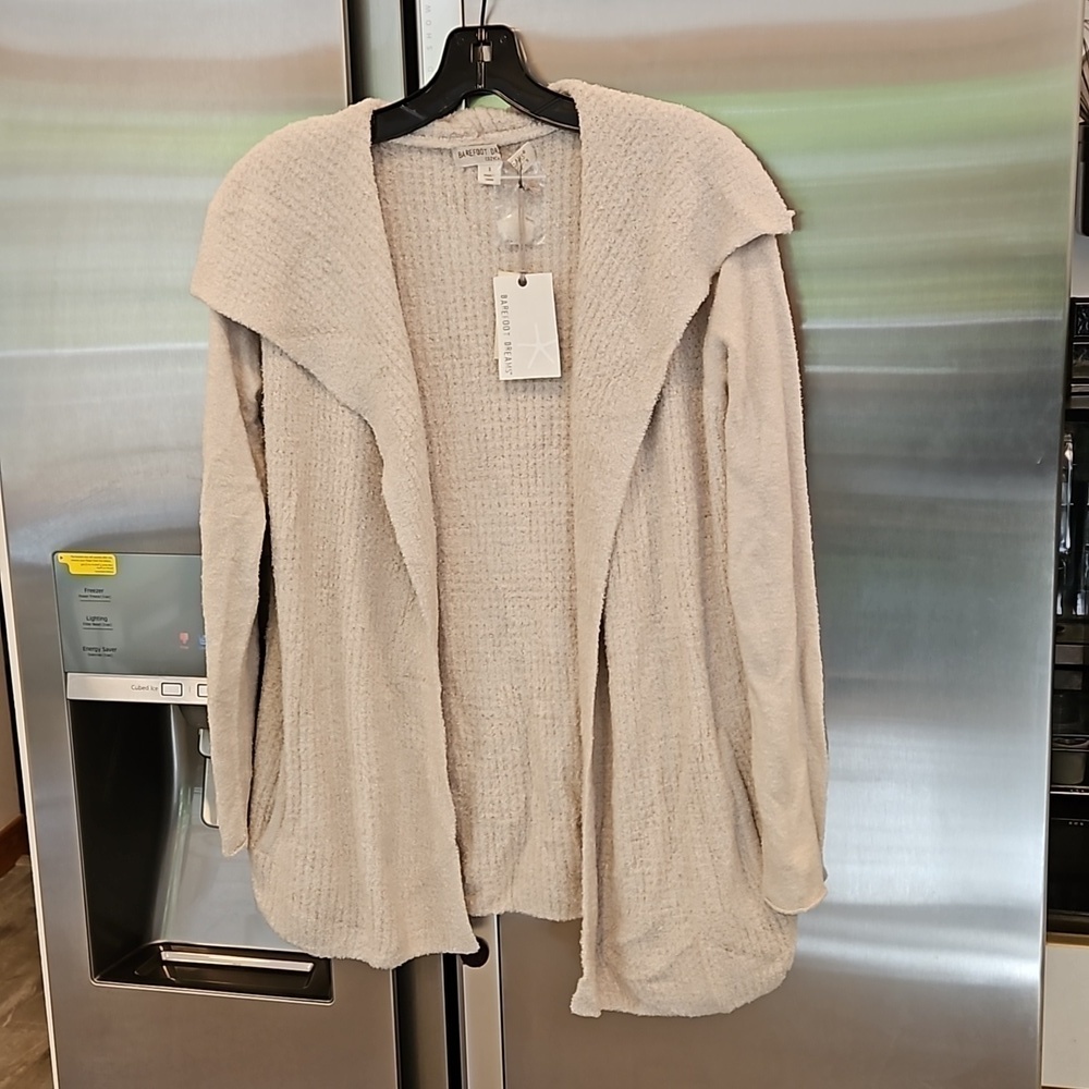 💕BAREFOOT DREAMS💕 CozyChic Lite Coastal Cardigan ~ Bisque Small S NWT - Picture 9 of 16